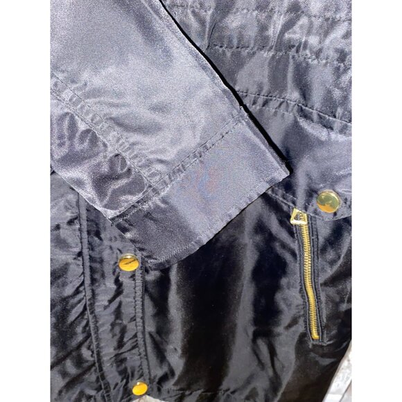 Women's Urban Republic Collection Black Trench Jacket Coat Raincoat Size Medium - Picture 10 of 16